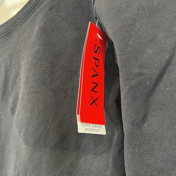 Spanx long sleeve bodysuit very black scoop neck women’s XL new with tag - Picture 2 of 6